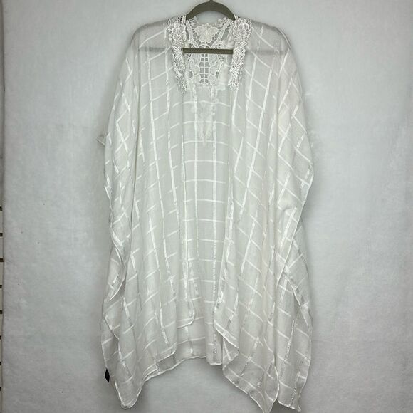Women's lace Poncho/kimona/Cover Up Pearl Size OS boho - Picture 1 of 10